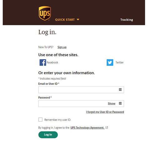 ups login uk